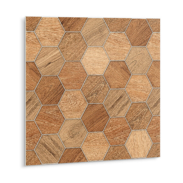 Samolepící podlahové čtverce Dřevěná geometrie