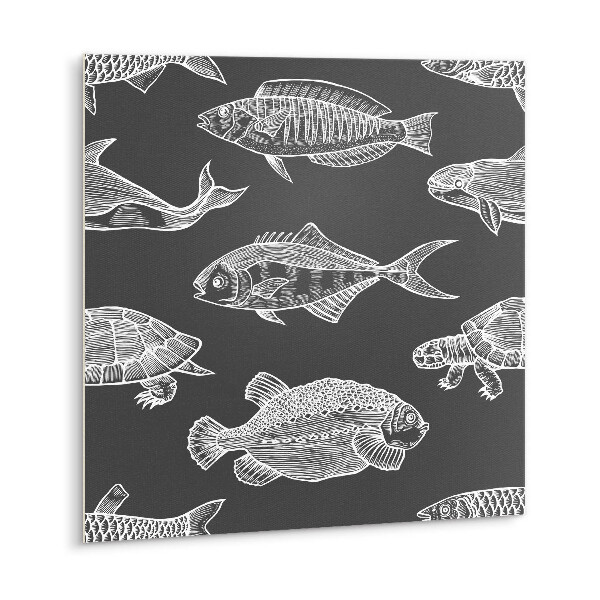PVC panely Kreslené ryby a želva