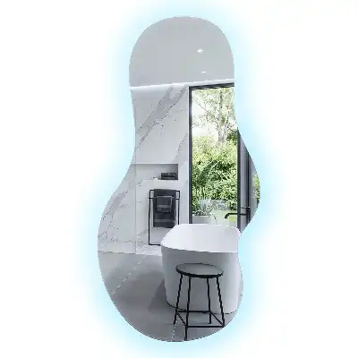 Atypické zrcadlo nástěnné s LED osvětlením