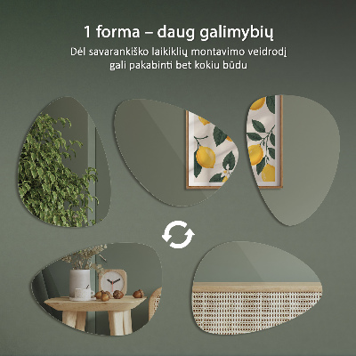 Asymetricke zrcadlo Na stěnu bez rámu
