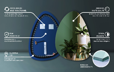 Zrcadlo vejce Nepravidelné nástěnné LED s podsvícením
