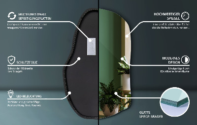 Nepravidelné zrcadlo s led osvětlením unikátní