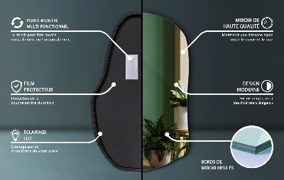 Nepravidelné zrcadlo s led osvětlením unikátní
