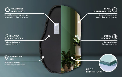 Nepravidelné zrcadlo s led osvětlením unikátní