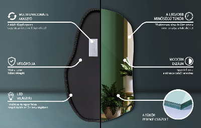 Nepravidelné zrcadlo s led osvětlením unikátní