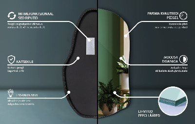Nepravidelné zrcadlo s led osvětlením unikátní