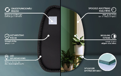 Exkluzivní LED zrcadlo s jemnými liniemi