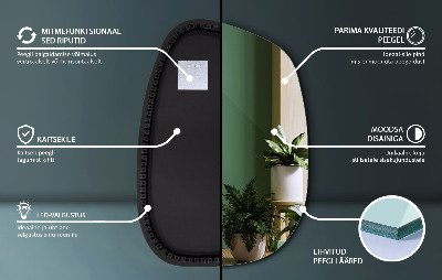 Exkluzivní LED zrcadlo s jemnými liniemi