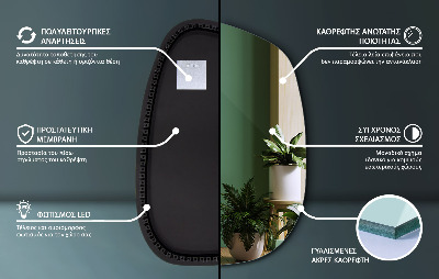 Exkluzivní LED zrcadlo s jemnými liniemi