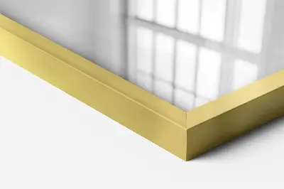 Obdélníkové ozdobné zrcadlo se zlatým rámem