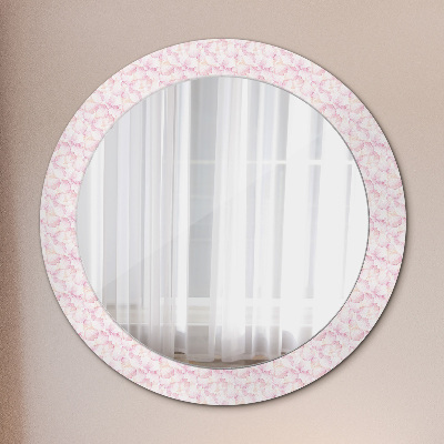 Kulaté zrcadlo tištěný rám Okvětní lístky květin