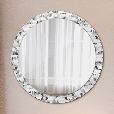 Kulaté zrcadlo tištěný rám Duhový trojúhelník
