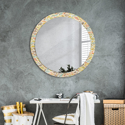 Kulaté zrcadlo s dekorem Abstraktní