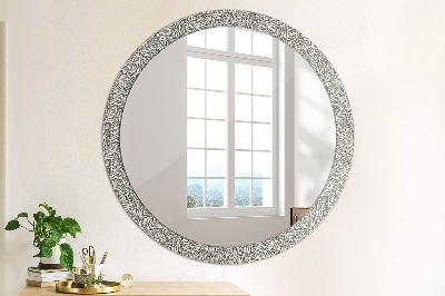 Kulaté zrcadlo s dekorem Květinový vzor