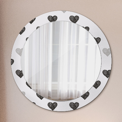 Kulaté dekorativní zrcadlo na zeď Abstraktní srdce