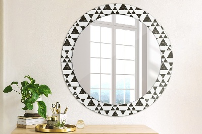 Kulaté dekorativní zrcadlo na zeď Geometrické trojúhelníky