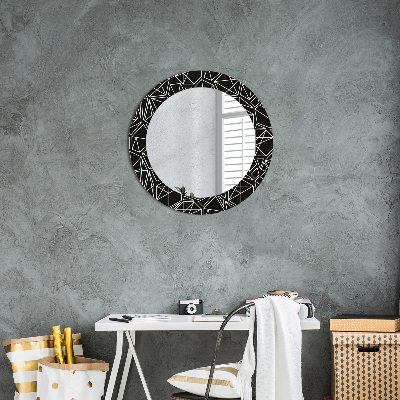 Kulaté dekorativní zrcadlo na zeď Geometrický vzorec