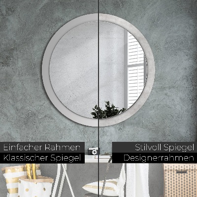 Kulaté zrcadlo s dekorem Betonová textura