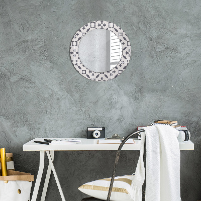 Kulaté zrcadlo s dekorem Starožitné dlaždice
