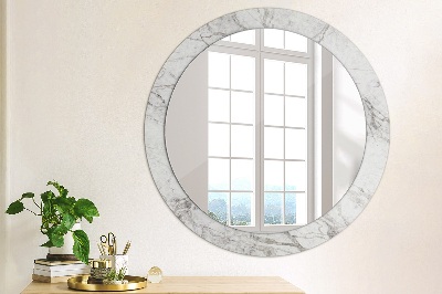 Kulaté dekorativní zrcadlo na zeď Bílý mramor