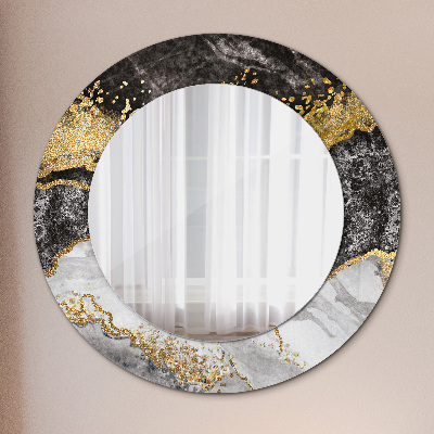 Kulaté zrcadlo s dekorem Mramor a zlato
