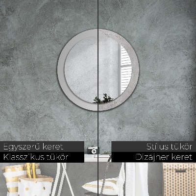 Kulaté zrcadlo s dekorem Šedý cement