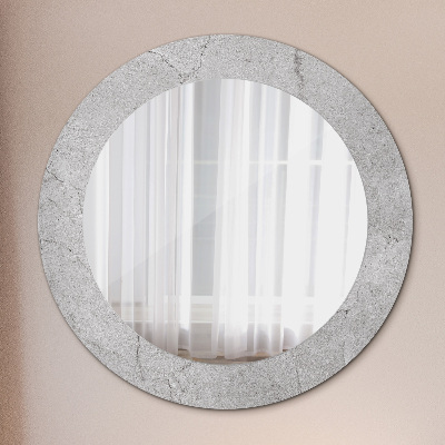 Kulaté zrcadlo s dekorem Šedý cement