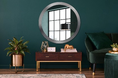Kulaté zrcadlo s dekorem Lesklá ocel