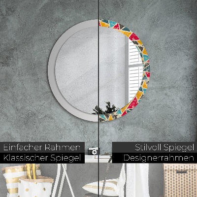 Kulaté zrcadlo s dekorem Retro složení