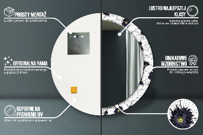 Kulaté zrcadlo s dekorem Složení lineárních květů