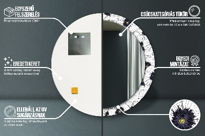 Kulaté zrcadlo s dekorem Složení lineárních květů