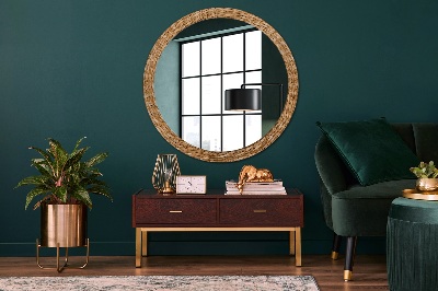 Kulaté zrcadlo s dekorem Reed textura