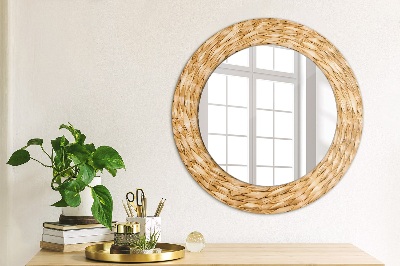Kulaté zrcadlo s dekorem Reed textura