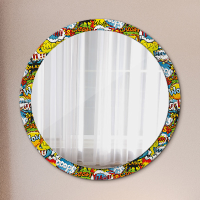 Kulaté zrcadlo s dekorem Vzor komiksu