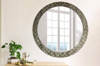 Kulaté zrcadlo s dekorem Textura oceli