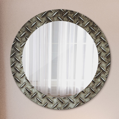 Kulaté zrcadlo s dekorem Textura oceli