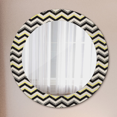 Kulaté zrcadlo s dekorem Zigzag vzor