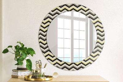 Kulaté zrcadlo s dekorem Zigzag vzor