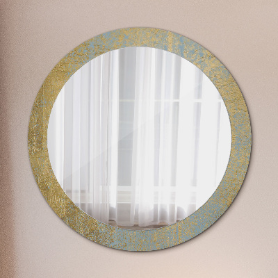 Kulaté dekorativní zrcadlo na zeď Textura zlatého filmu