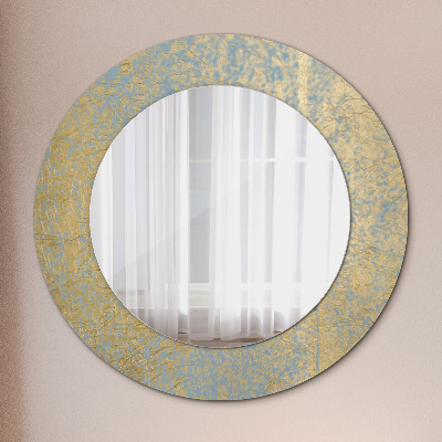 Kulaté dekorativní zrcadlo na zeď Textura zlatého filmu