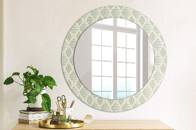 Kulaté dekorativní zrcadlo na zeď Lehký vintage vzor