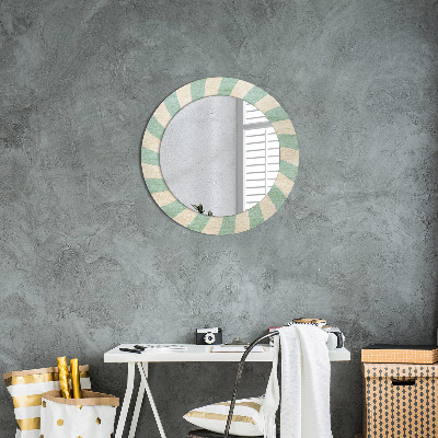 Kulaté dekorativní zrcadlo na zeď Retro pastelový vzor