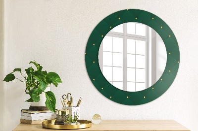 Kulaté zrcadlo tištěný rám Zelená luxusní šablona
