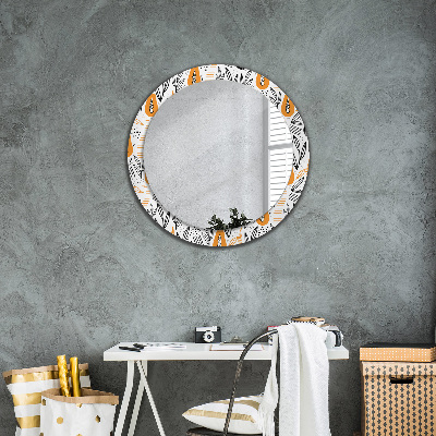 Kulaté dekorativní zrcadlo na zeď Papai vzor