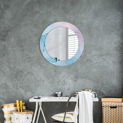 Kulaté dekorativní zrcadlo na zeď Moderní mramorová textura