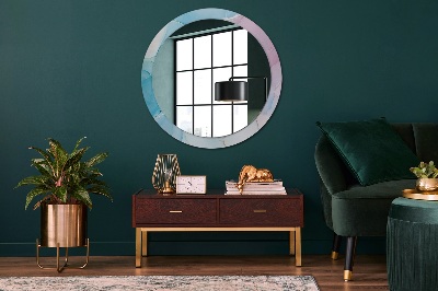 Kulaté dekorativní zrcadlo na zeď Moderní mramorová textura