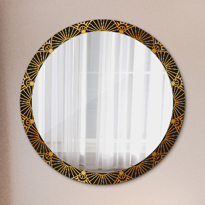 Kulaté dekorativní zrcadlo na zeď Golden mandala