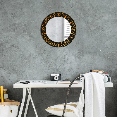 Kulaté dekorativní zrcadlo na zeď Golden mandala