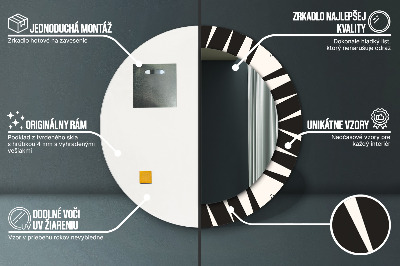 Kulaté zrcadlo tištěný rám Geometrie abstrakce