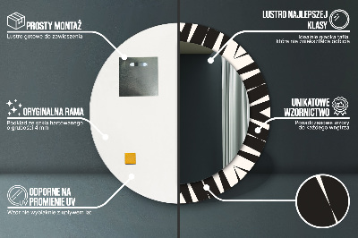 Kulaté zrcadlo tištěný rám Geometrie abstrakce